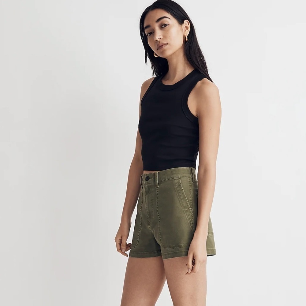Madewell perfect vintage fatigue shorts palm tree green